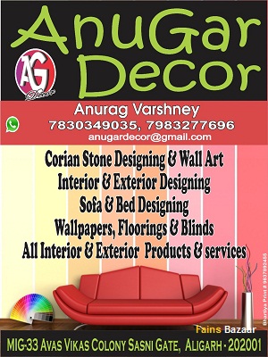 ANUGAR DECOR | INTERIOR DECOR | EXTERIOR DECOR | SASNI GATE | ALIGARH-FAINS BAZAAR
